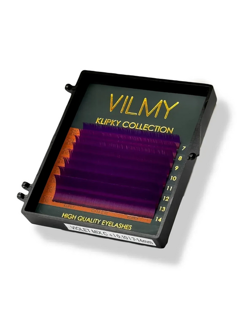 Кольорові вії (violet) VILMY "KLIPKY", 8 ліній 2333 фото
