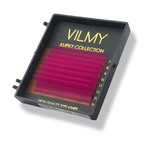Кольорові вії (hot pink) VILMY "KLIPKY", 8 ліній 3988 фото