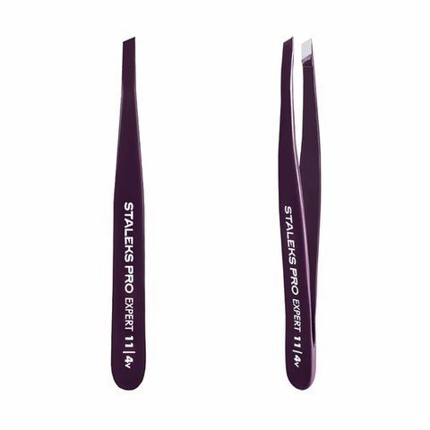 Пінцет для брів STALEKS PRO EXPERT 11 TYPE 4 Violet 1937 фото